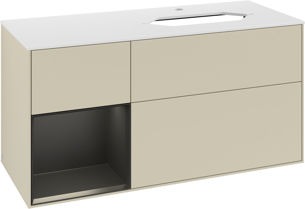 Villeroy & Boch Waschtischunterschrank Finion F271G 1200 mm Glossy White Lacquer mit Beleuchtung