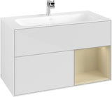 Villeroy & Boch Finion Waschtischunterschrank 996 mm Glossy White Lacquer mit LED-Beleuchtung
