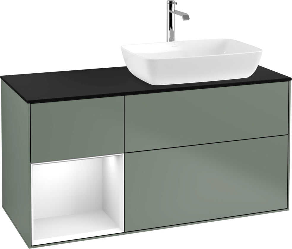 Villeroy & Boch Finion Waschtischunterschrank 1200 mm Glossy White Lacquer mit Beleuchtung
