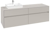 Villeroy & Boch Collaro Waschtischunterschrank 1600 mm Black Matt Lacquer, 4 Auszüge, Becken links