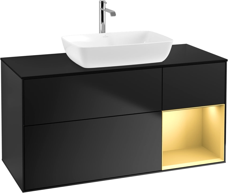 Villeroy & Boch Finion Waschbeckenunterschrank 1200 mm Glossy White Lacquer mit Beleuchtung