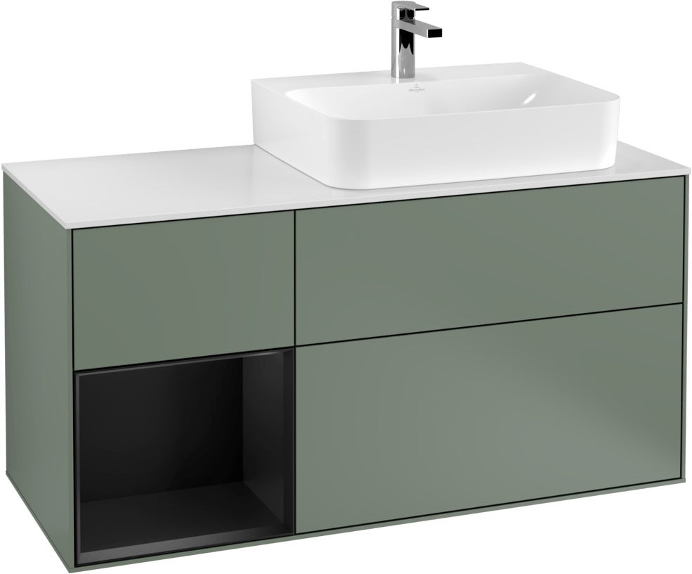 Villeroy & Boch Waschtischunterschrank Finion G141G 1200 mm Glossy White mit LED-Beleuchtung