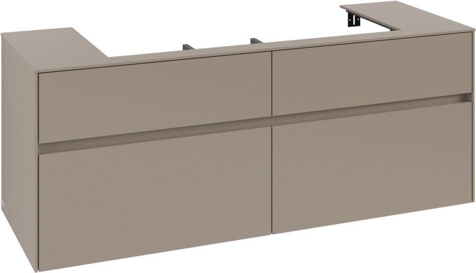 Villeroy & Boch Waschbeckenunterschrank Collaro C092 B0 1400 mm Taupe mit Beleuchtung