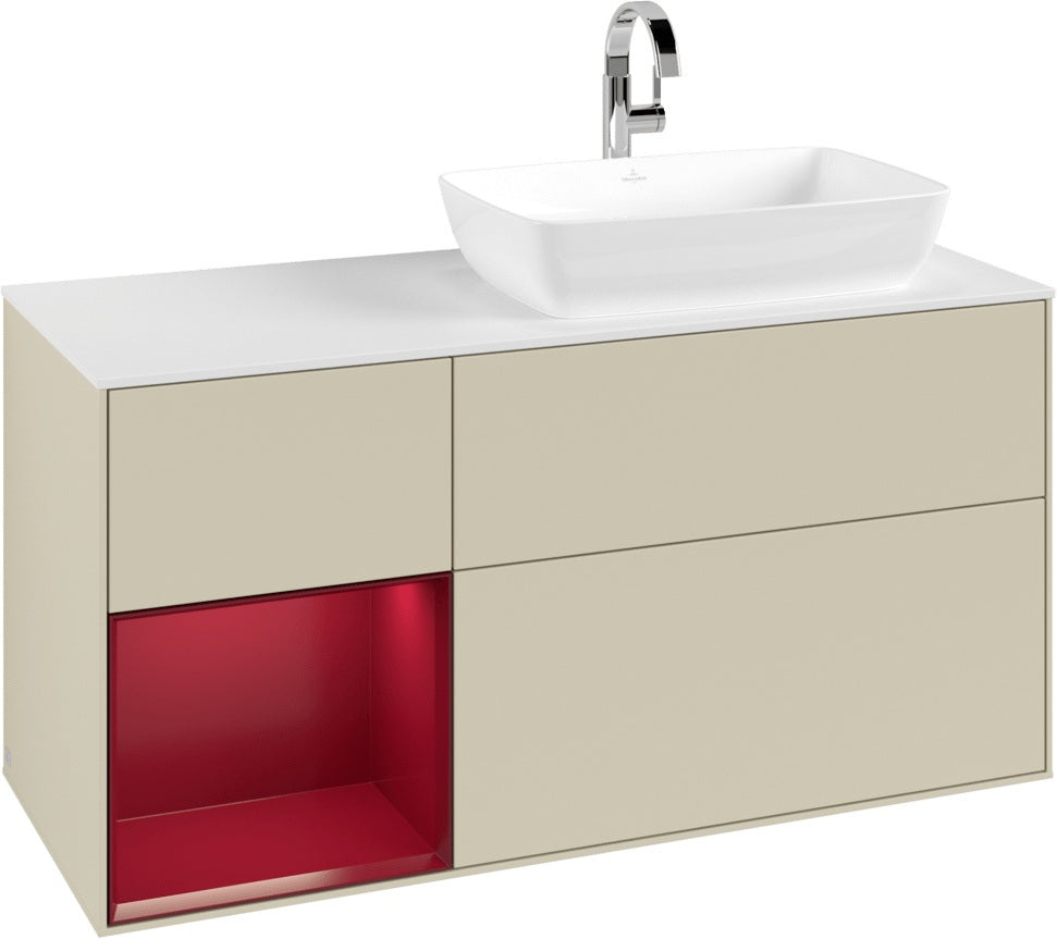 Villeroy & Boch Finion Waschbeckenunterschrank 1200 mm Glossy White Lacquer mit Beleuchtung