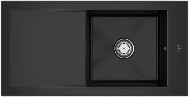 Villeroy & Boch Einbauspüle Timeline 60 Keramik Ebony CeramicPlus reversibel 1000 mm