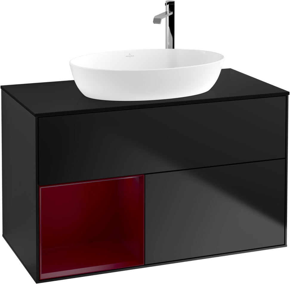Villeroy & Boch Finion Waschbeckenunterschrank G892G 1000 mm Glossy White Lacquer mit Beleuchtung
