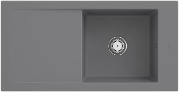 Villeroy & Boch Einbauspüle Timeline 60 Keramik Ebony CeramicPlus reversibel 1000 mm
