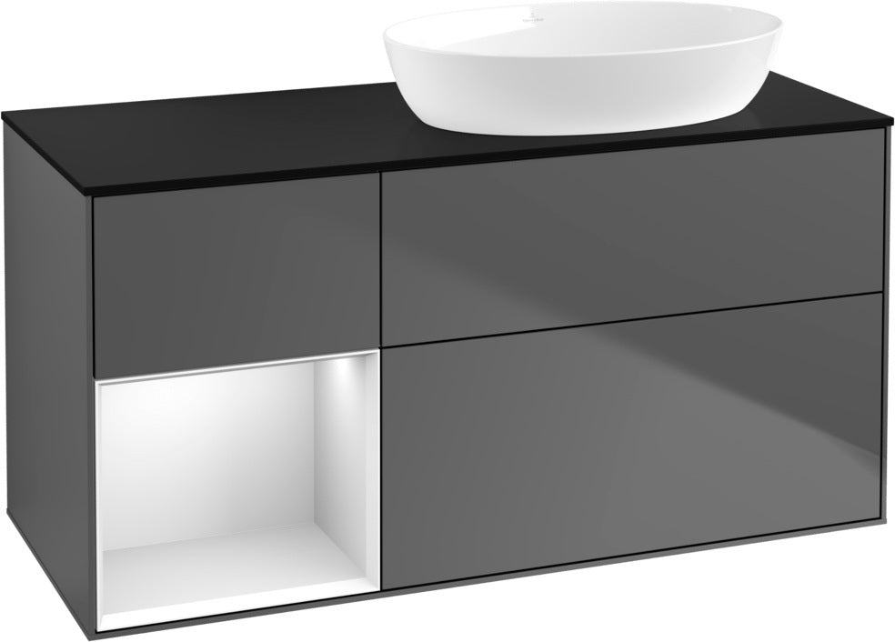 Villeroy & Boch Waschtischunterschrank Finion FA42G 1200 mm Glossy White Lacquer mit Beleuchtung