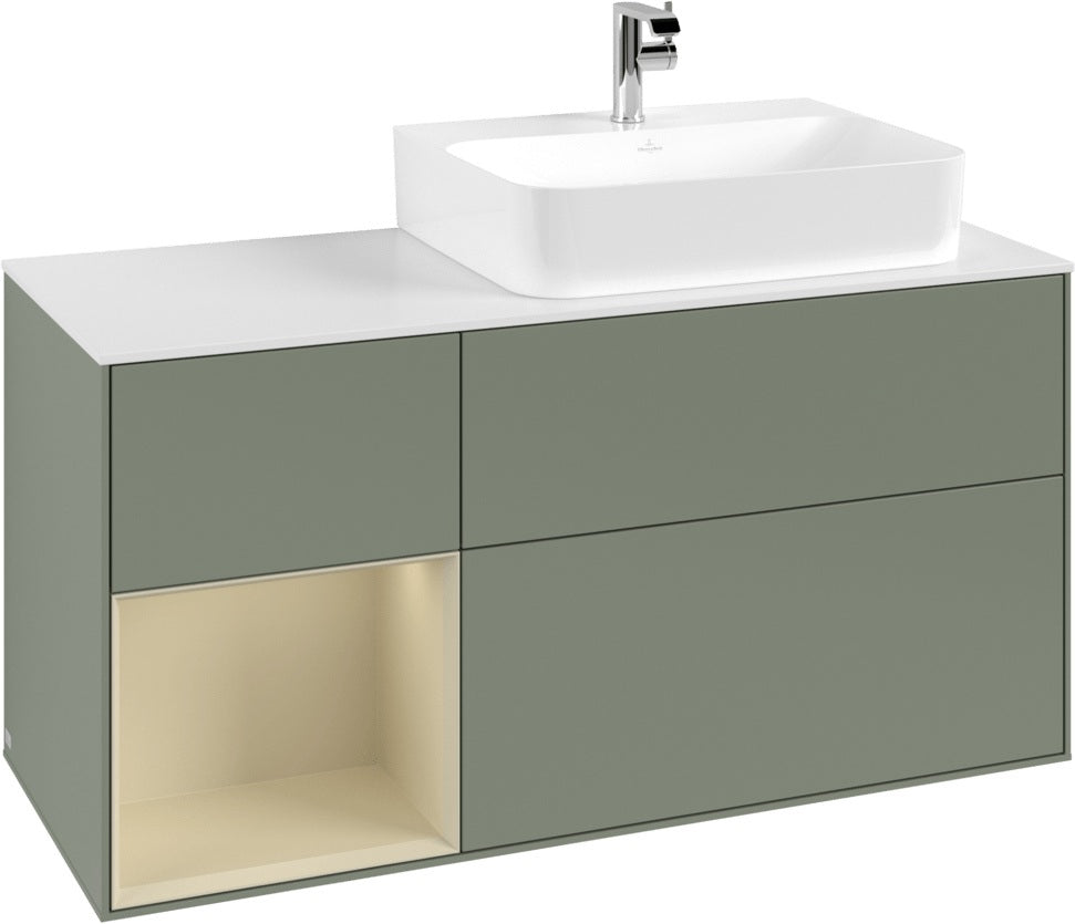 Villeroy & Boch Finion Waschbeckenunterschrank 1200 mm Glossy White Lacquer mit Beleuchtung