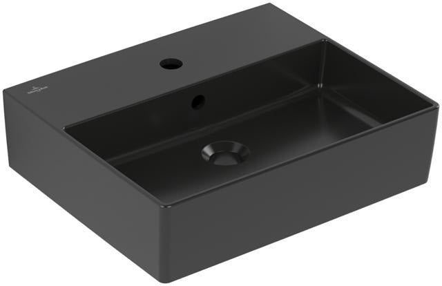 Villeroy & Boch Memento 2.0 Waschtisch 500x420 mm rechteckig Ebony CeramicPlus mit Überlauf