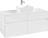 Villeroy & Boch Waschbeckenunterschrank Collaro C041 1200 mm Glossy White mit 4 Auszügen