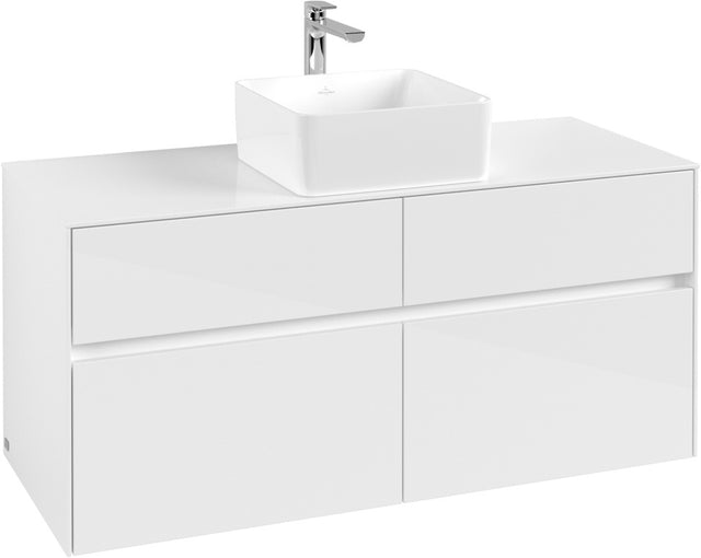 Villeroy & Boch Waschbeckenunterschrank Collaro C041 1200 mm Glossy White mit 4 Auszügen