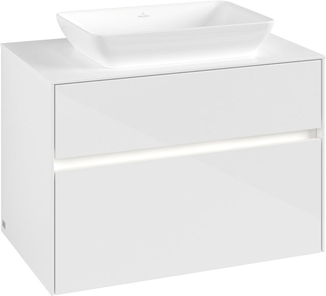Villeroy & Boch Waschtischunterschrank Collaro C108 B0 800 mm Glossy White mit LED-Beleuchtung