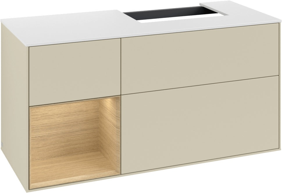 Villeroy & Boch Finion Waschbeckenunterschrank 1200 mm Glossy White Lacquer mit Beleuchtung