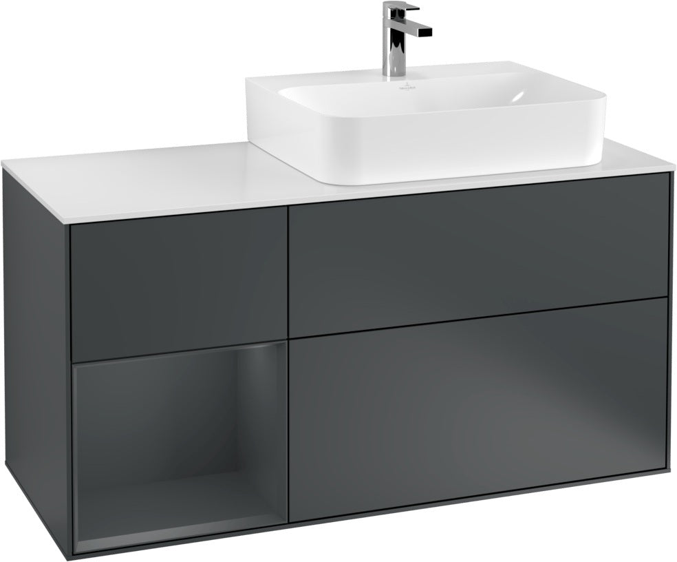 Villeroy & Boch Waschtischunterschrank Finion G141G 1200 mm Glossy White mit LED-Beleuchtung