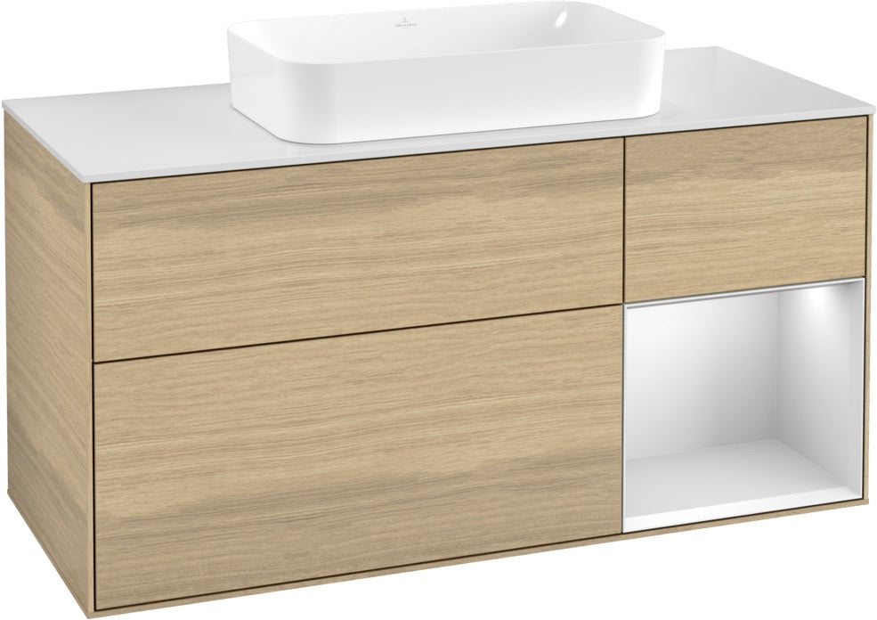 Villeroy & Boch Finion Waschtischunterschrank G711G Black Matt Lacquer 1200 mm mit Beleuchtung