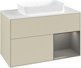 Villeroy & Boch Finion Waschbeckenunterschrank 1000 mm Silk Grey Matt mit Beleuchtung