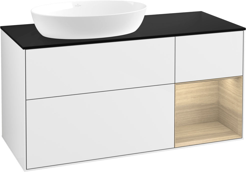 Villeroy & Boch Finion Waschtischunterschrank 1200 mm Glossy White Lacquer mit LED-Beleuchtung