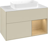 Villeroy & Boch Finion Waschbeckenunterschrank 1000 mm Silk Grey Matt mit Beleuchtung