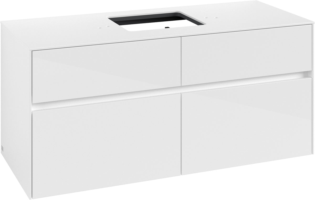 Villeroy & Boch Waschtischunterschrank Collaro C128 Glossy White 1200 mm mit 4 Auszügen