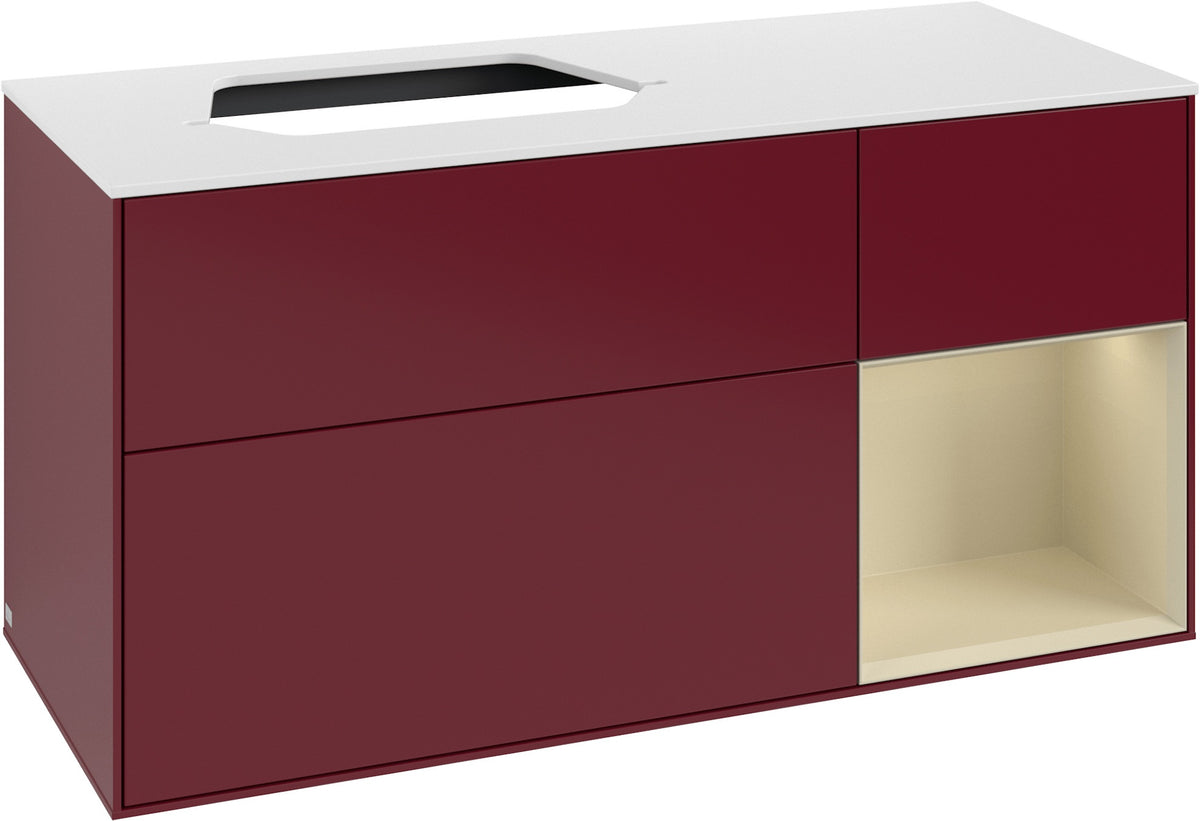 Villeroy & Boch Waschtischunterschrank Finion F401G 1200 mm Glossy White Lacquer mit Beleuchtung