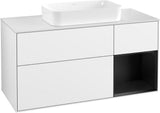 Villeroy & Boch Finion Waschtischunterschrank G711G Black Matt Lacquer 1200 mm mit Beleuchtung
