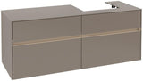 Villeroy & Boch Collaro Waschtischunterschrank 1400 mm mit LED-Beleuchtung und 4 Auszügen in Soft Grey