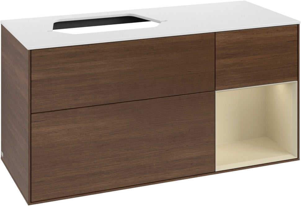 Villeroy & Boch Waschtischunterschrank Finion F401G 1200 mm Glossy White Lacquer mit Beleuchtung