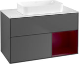 Villeroy & Boch Finion Waschtischunterschrank 1000 mm Glossy White Lacquer mit LED-Beleuchtung