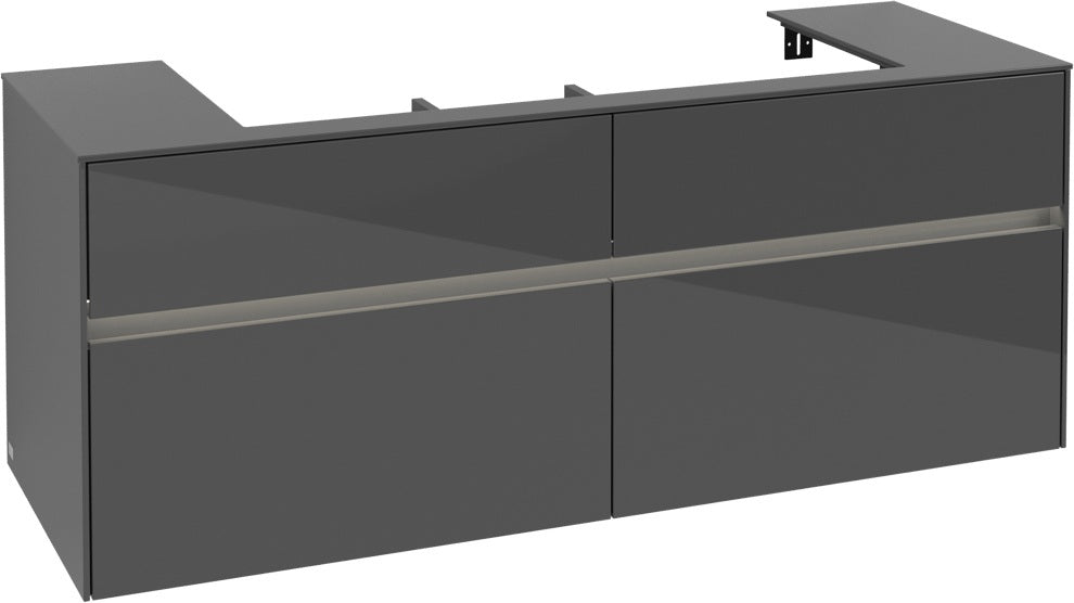 Villeroy & Boch Waschtischunterschrank Collaro C092 B0 1400 mm Glossy Grey mit LED-Beleuchtung