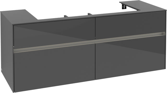 Villeroy & Boch Waschtischunterschrank Collaro C092 B0 1400 mm Glossy Grey mit LED-Beleuchtung