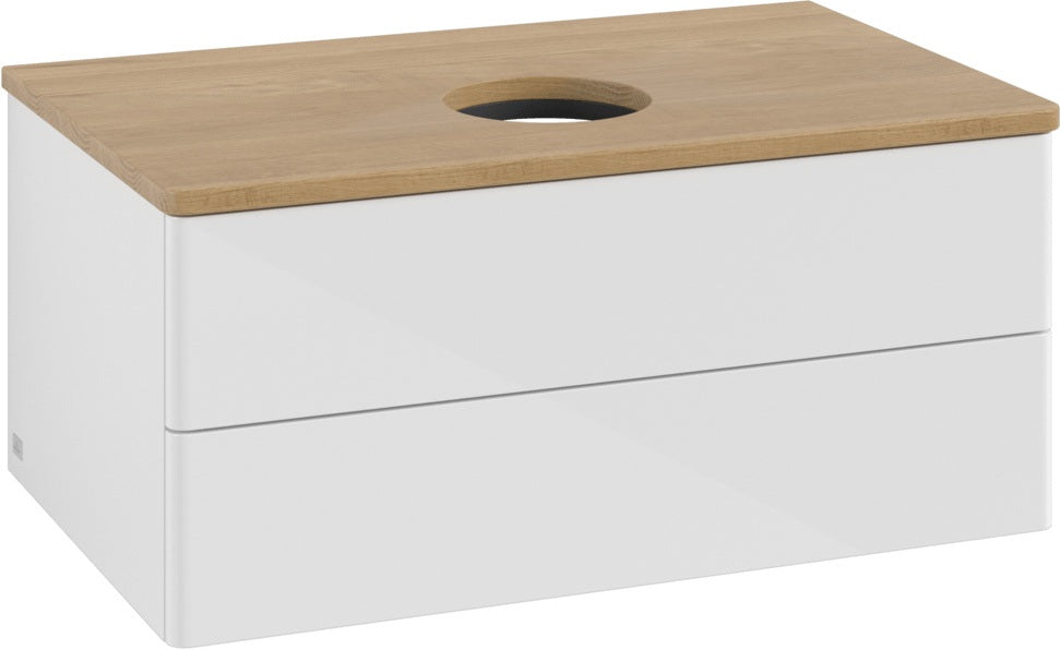 Villeroy & Boch Antao Waschtischunterschrank 800 mm Glossy White Lacquer mit LED-Auszugsbeleuchtung