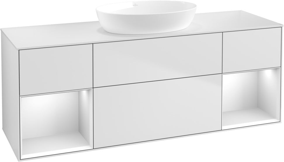 Villeroy & Boch Finion Waschtischunterschrank GD01GF 1600 mm Glossy White Lacquer mit Beleuchtung