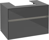 Villeroy & Boch Collaro Waschbeckenunterschrank 800 mm Glossy Grey mit LED-Beleuchtung