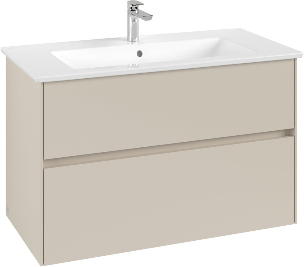 Villeroy & Boch Collaro Waschbeckenunterschrank 961 mm White Oak – 2 Auszüge, SoftClosing