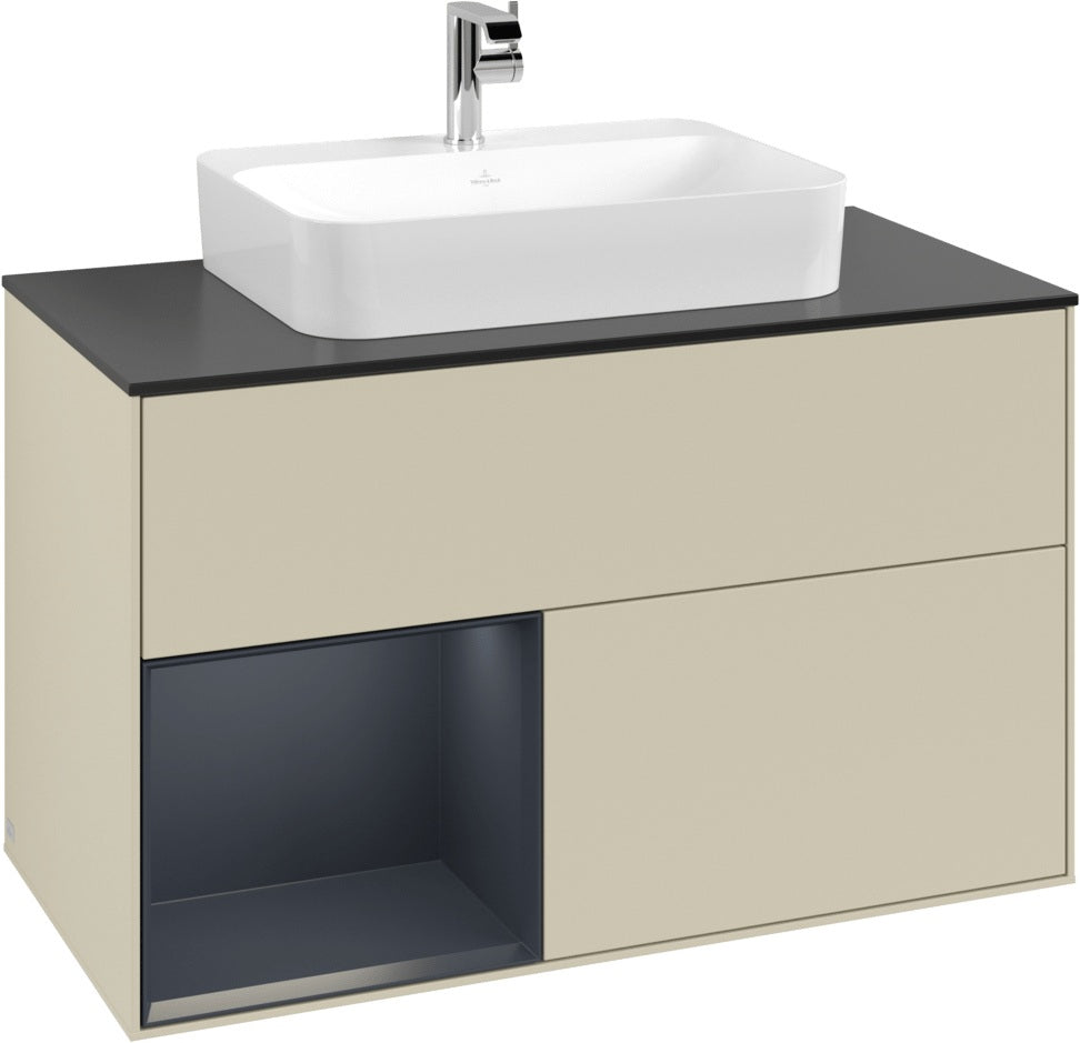 Villeroy & Boch Finion Waschtischunterschrank 1000 mm Glossy White Lacquer mit LED-Beleuchtung