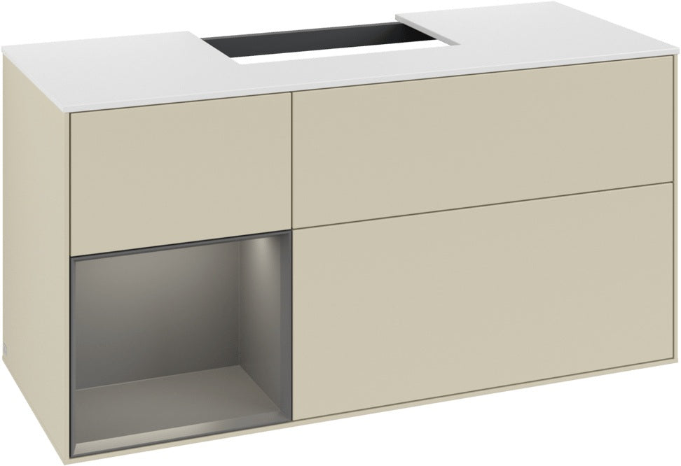 Villeroy & Boch Finion Waschtischunterschrank G161G 1200 mm Glossy White Lacquer mit LED-Beleuchtung