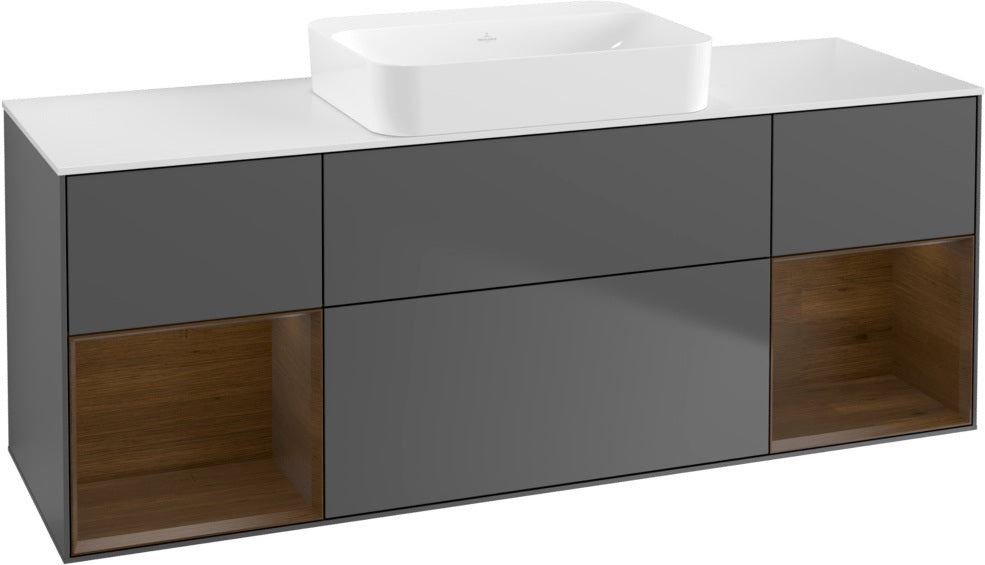 Villeroy & Boch Finion Waschtischunterschrank 1600 mm Glossy White Lacquer mit Beleuchtung