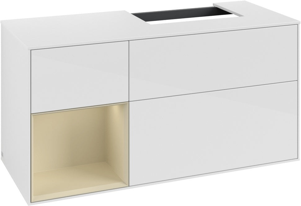 Villeroy & Boch Waschtischunterschrank Finion G141G 1200 mm Glossy White mit LED-Beleuchtung