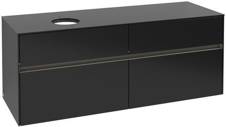Villeroy & Boch Collaro Waschtischunterschrank 1400 mm mit LED-Beleuchtung und 4 Auszügen, White Wood