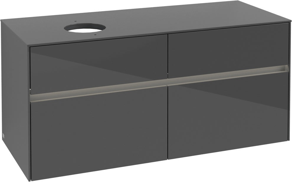 Villeroy & Boch Waschtischunterschrank Collaro C042 B0 1200 mm Glossy Grey mit Beleuchtung
