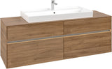 Villeroy & Boch Waschtischunterschrank Collaro C031 B0 1600 mm Kansas Oak mit LED-Beleuchtung