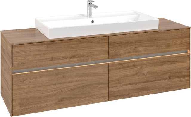 Villeroy & Boch Waschtischunterschrank Collaro C031 B0 1600 mm Kansas Oak mit LED-Beleuchtung