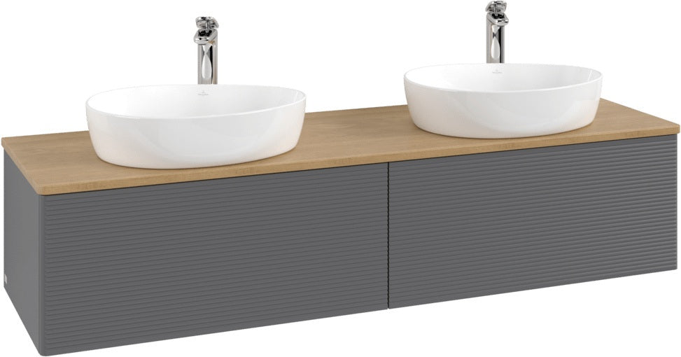 Villeroy & Boch Antao Waschtischunterschrank 1600 mm Anthrazit Matt mit 2 Auszügen