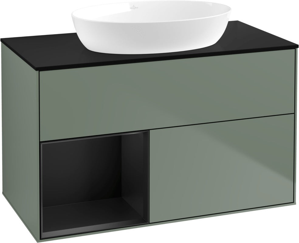 Villeroy & Boch Waschtischunterschrank Finion FA12G 1000 mm Glossy White Lacquer mit Beleuchtung