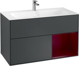 Villeroy & Boch Finion Waschtischunterschrank 996 mm Glossy White Lacquer mit LED-Beleuchtung