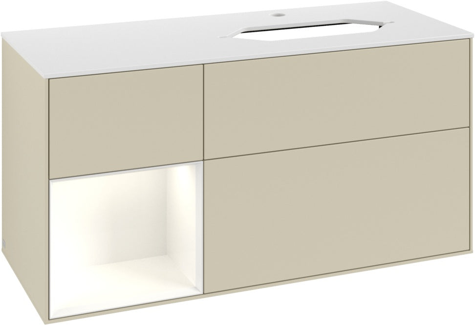 Villeroy & Boch Waschtischunterschrank Finion F271G 1200 mm Glossy White Lacquer mit Beleuchtung