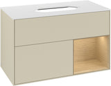 Villeroy & Boch Finion Waschbeckenunterschrank 1000 mm Silk Grey Matt mit Beleuchtung