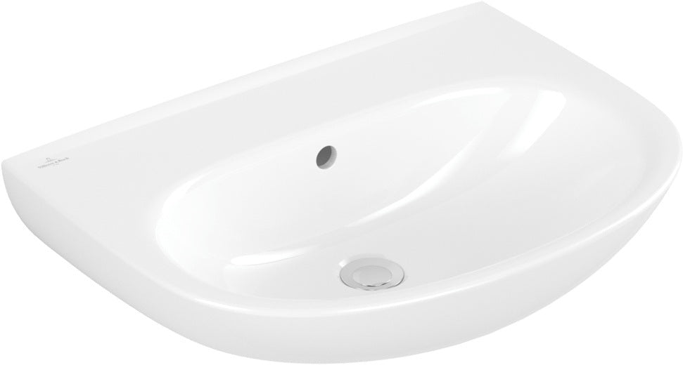 Villeroy & Boch Wandwaschbecken O.novo 600x460 mm Oval Weiß Alpin – ohne Hahnloch