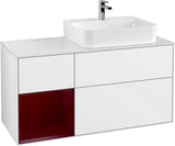 Villeroy & Boch Waschtischunterschrank Finion G141G 1200 mm Glossy White mit LED-Beleuchtung